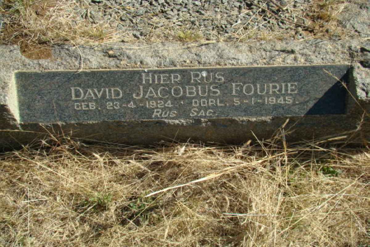 FOURIE David Jacobus 1924-1945