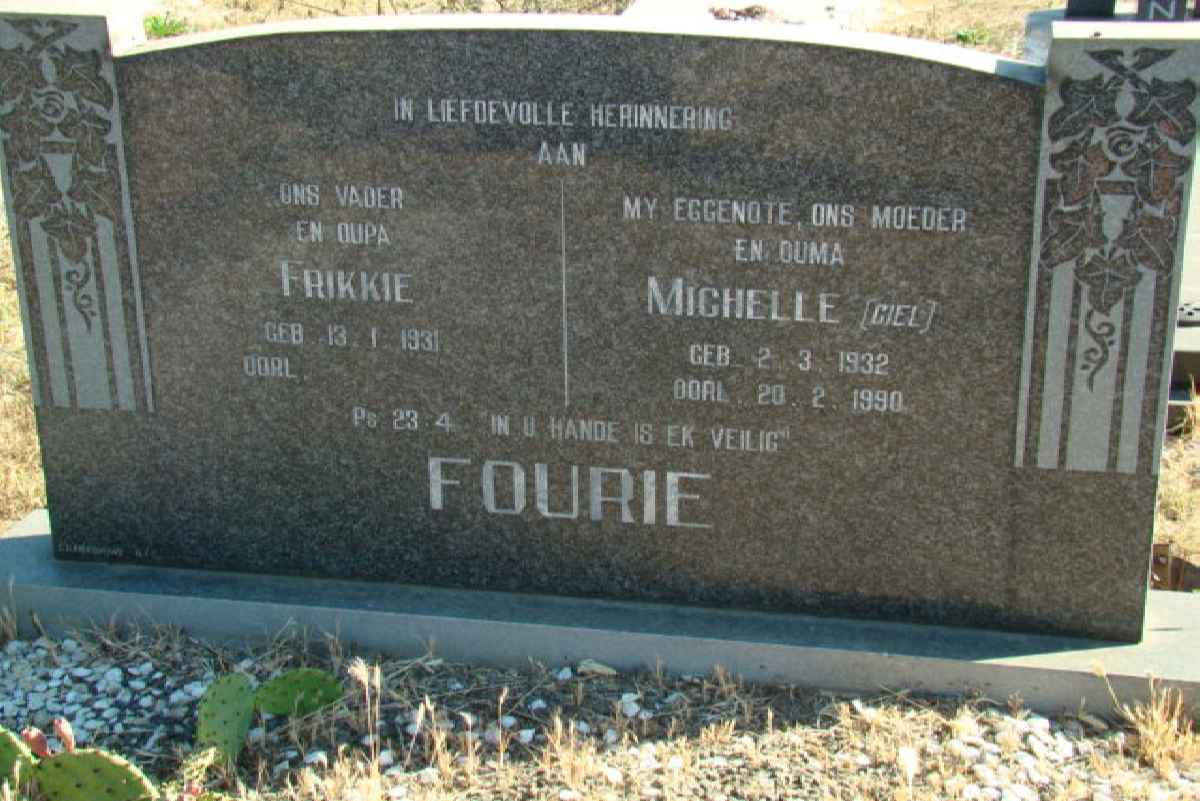 FOURIE Frikkie 1931- &amp; Michelle 1932-1990