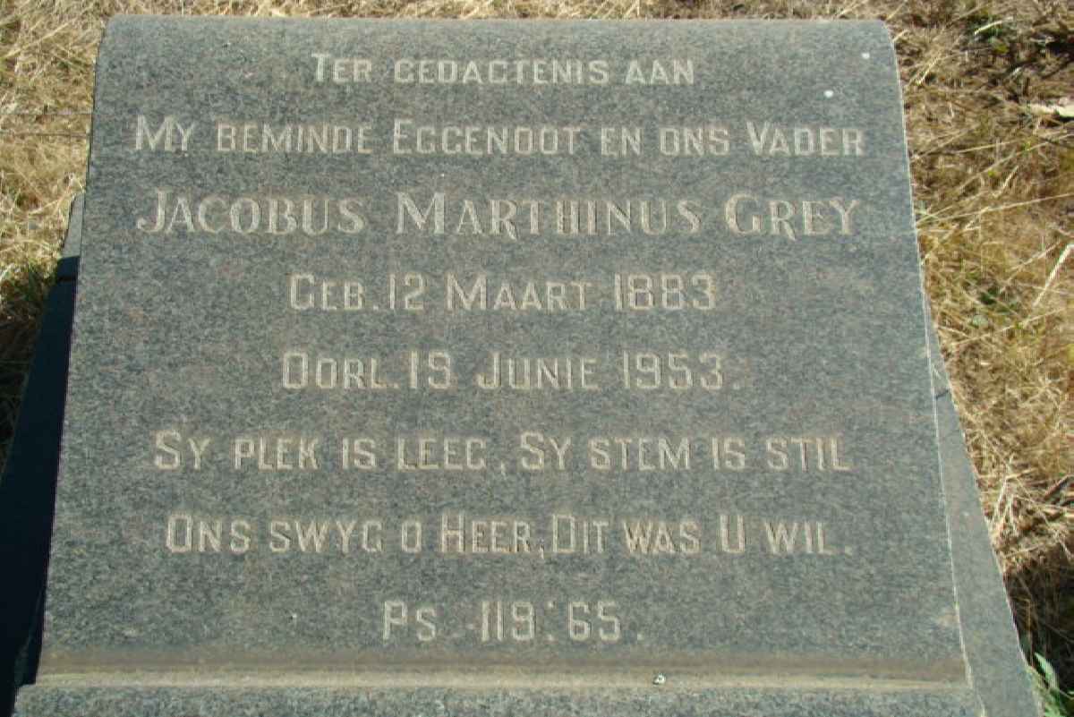 GREY Jacobus Marthinus 1883-1953