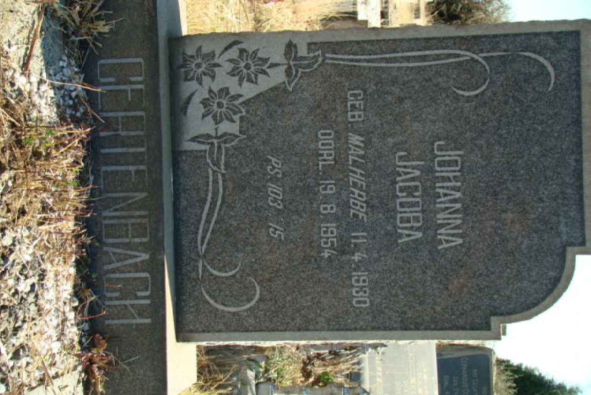 GERTENBACH Johanna Jacoba nee MALHERBE 1930-1954