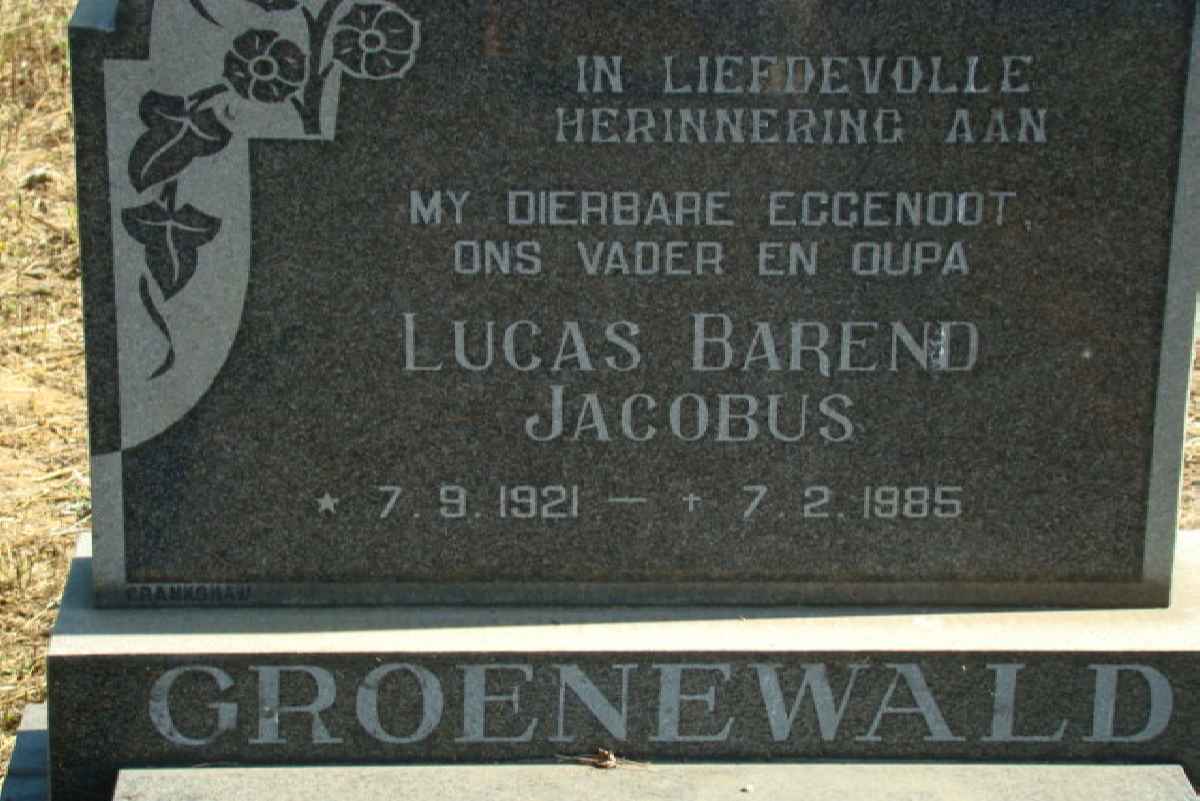 GROENWALD Lucas Barend Jacobus 1921-1985