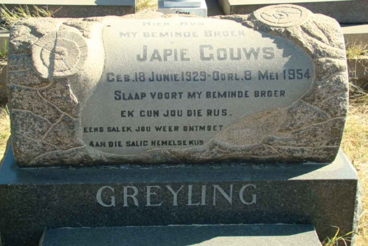 GREYLING Japie Gouws 1929-1954