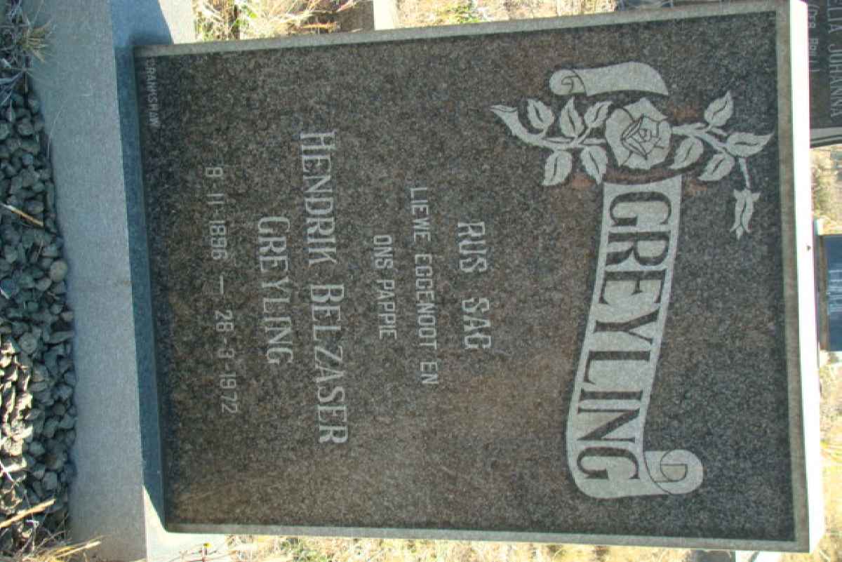 GREYLING Hendrik Belzaser 1896-1972