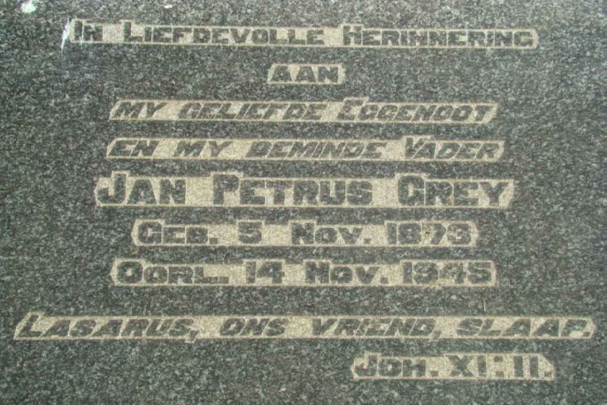 GREY Jan Petrus 1873-1945