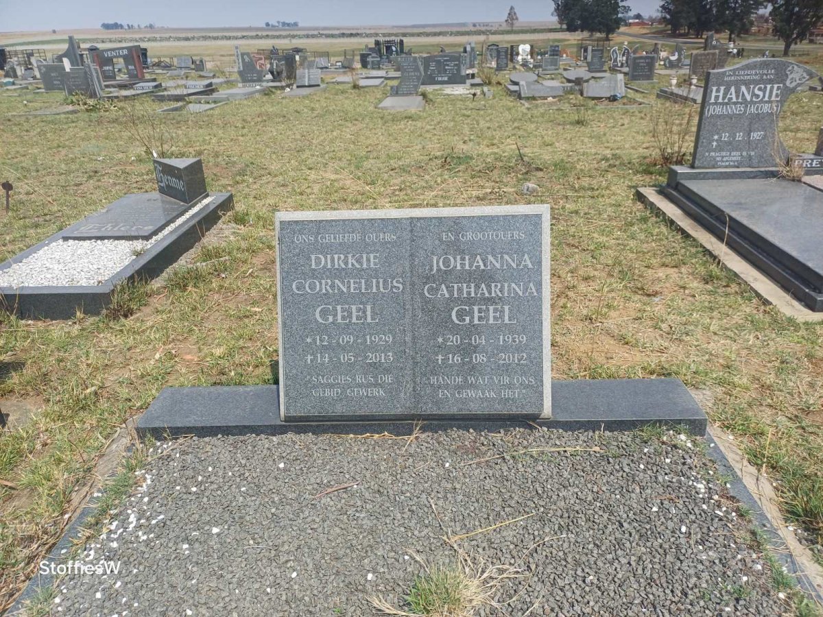 GEEL Dirkie Cornelius 1929-2013 & Johanna Catharina 1939-2012