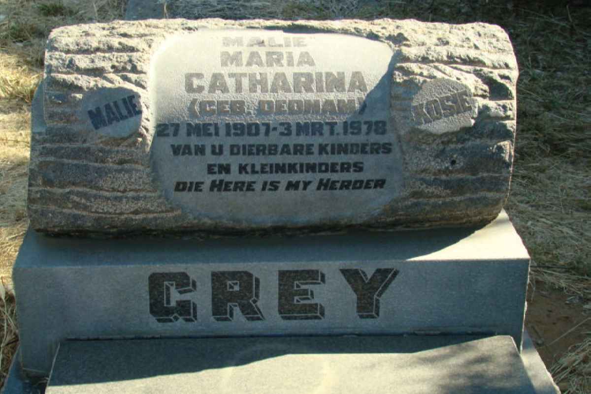 GREY Malie Maria Catharina nee DEDNAM 1907-1978