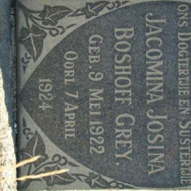 GREY Jacomina Josina Boshoff 1922-1924