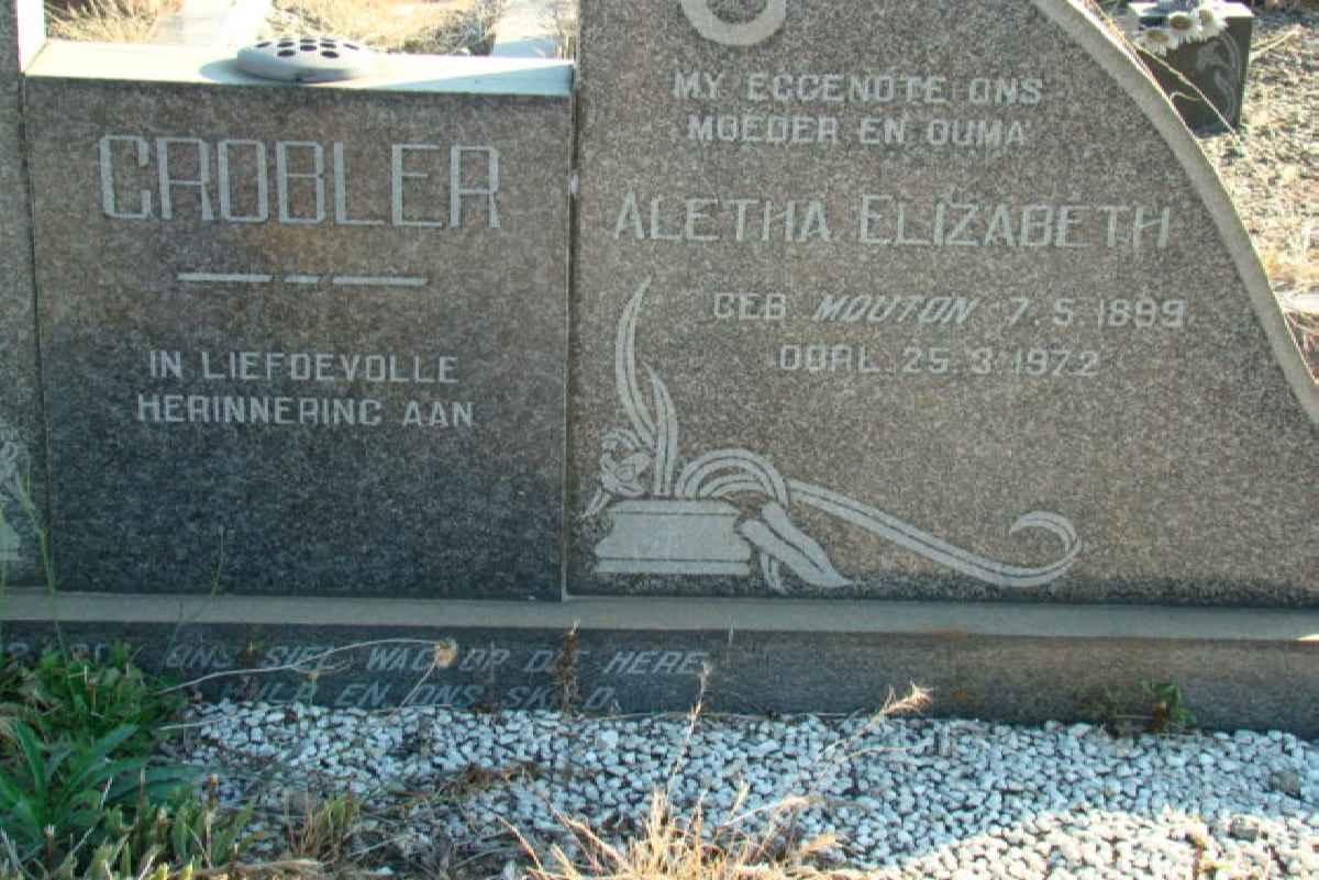 GROBLER Aletha Elizabeth nee MOUTON 1889-1972
