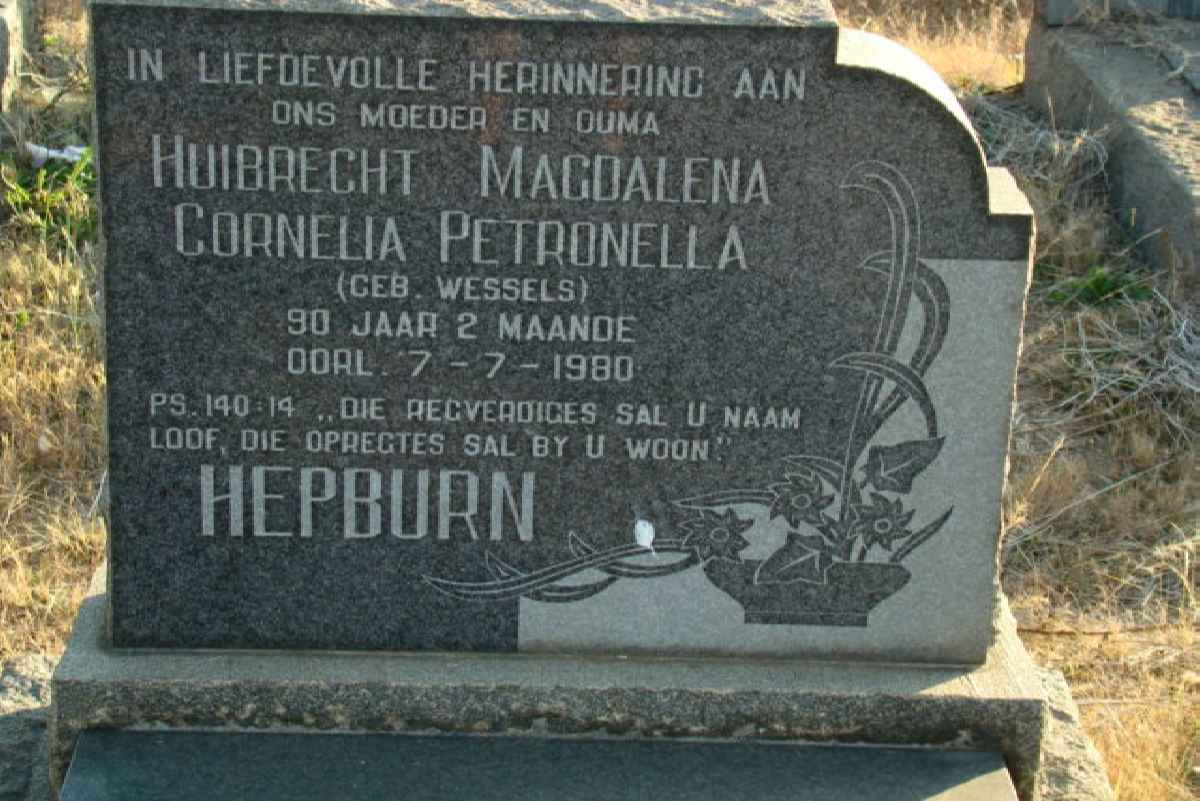 HEPBURN Cornelia Petronella nee WESSELS  -1980