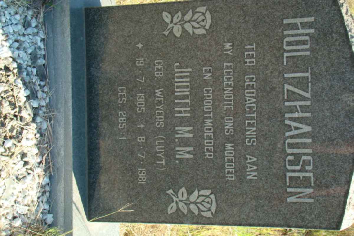 HOLTZHAUSEN Judith M.M. formerly LUYT nee WEYERS 1905-1981
