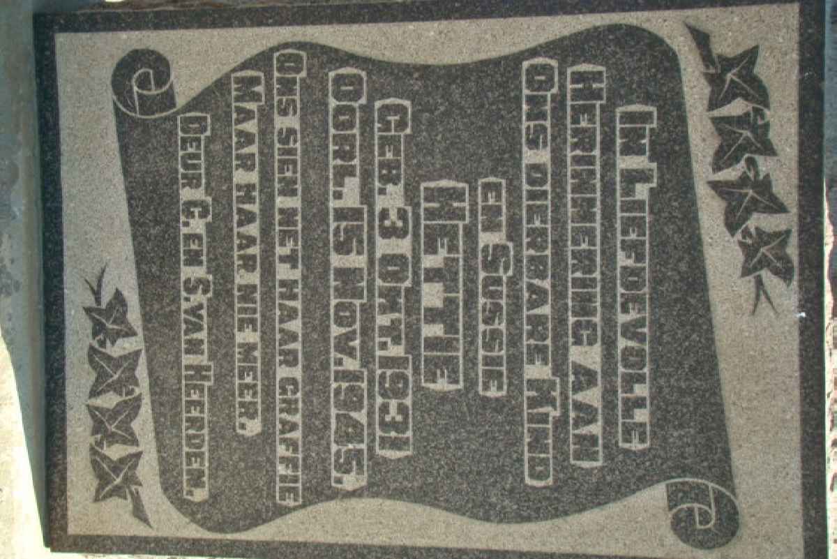 HEERDEN Hettie, van 1931-1945