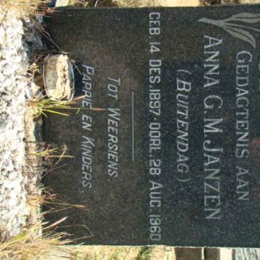 JANZEN Anna G.M. nee BUITENDAG 1897-1960