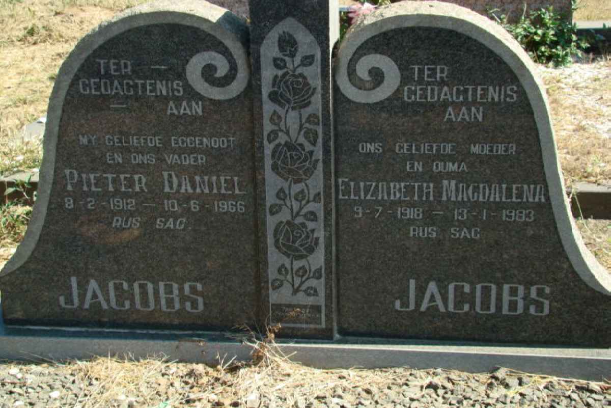 JACOBS Pieter Daniel 1912-1966 &amp; Elizabeth Magdalena 1918-1983