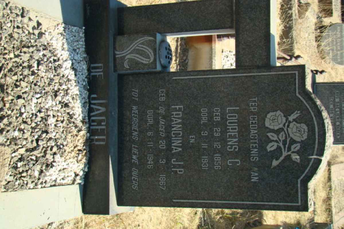 JAGER Lourens C., de 1856-1931 &amp; Francina J.P. 1867-1946