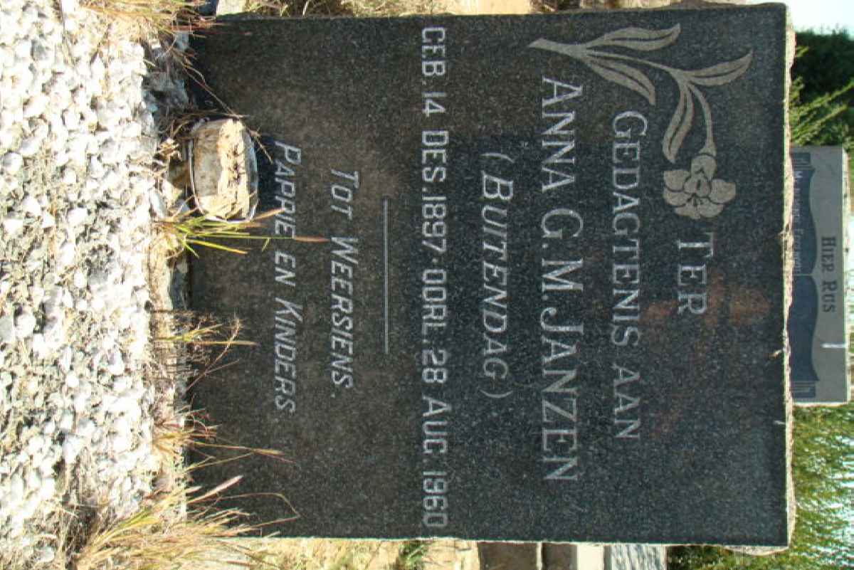 JANZEN Anna G.M. nee BUITENDAG 1897-1960