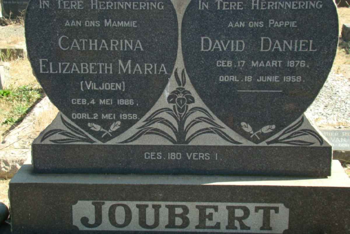 JOUBERT David Daniel 1876-1958 &amp; Catharina Elizabeth Maria VILJOEN 1886-1958
