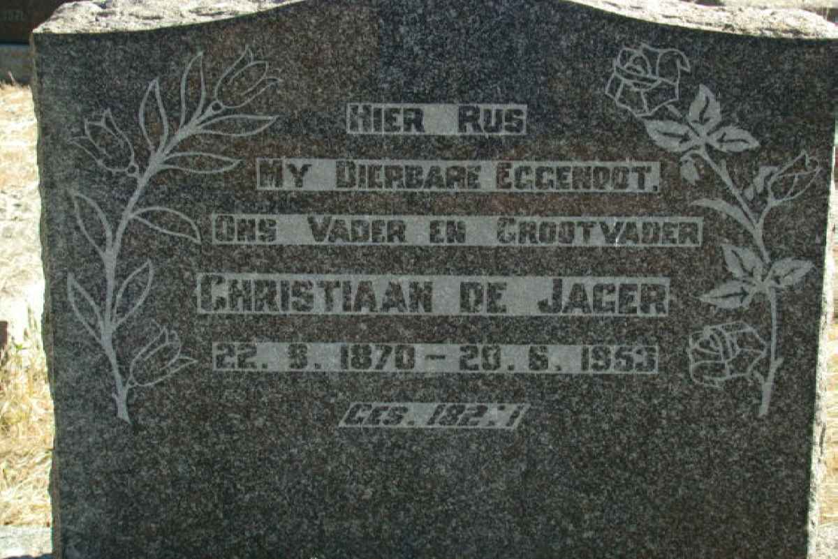 JAGER Christiaan, de 1870-1953