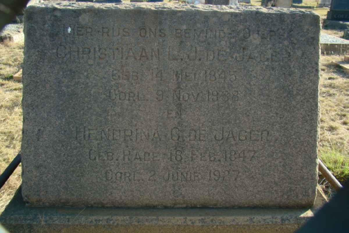 JAGER Christiaan L.J., de 1845-1938 &amp; Hendrina G. RABE 1847-1927