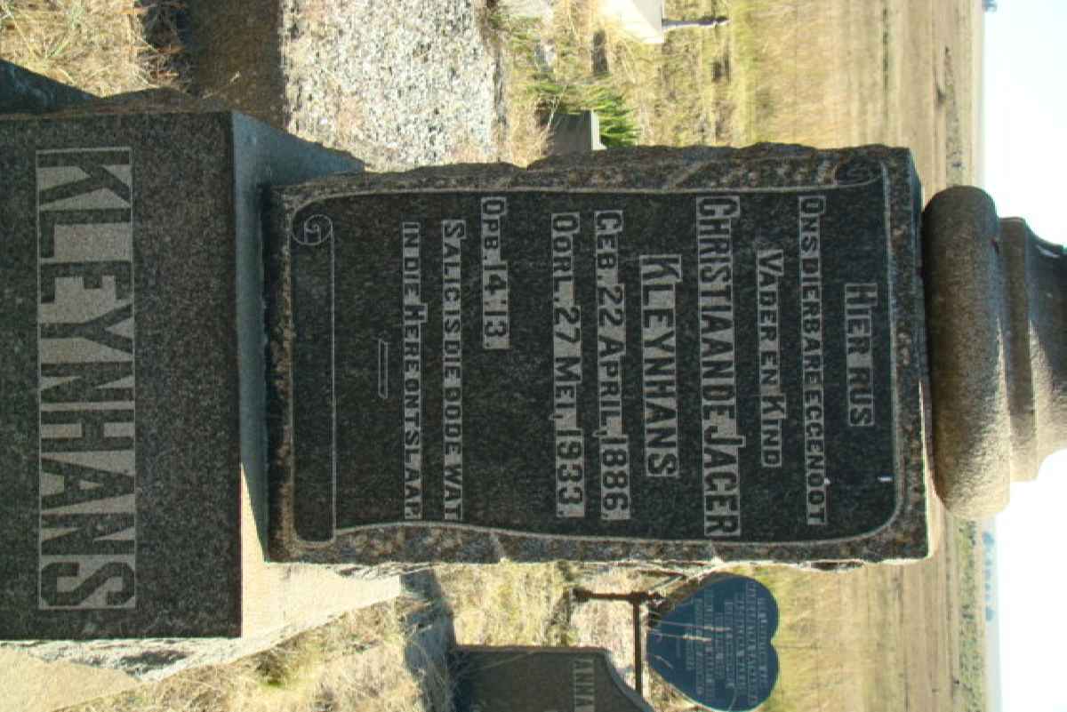 KLEYNHANS Christiaan de Jager 1886-1933
