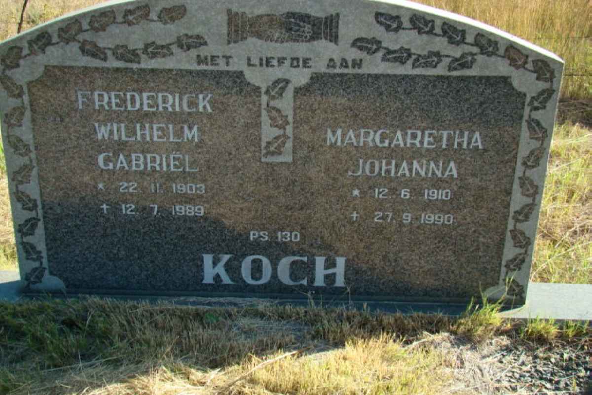 KOCH Wilhelm Gabriel 1903-1989 &amp; Margaretha Johanna 1910-1990