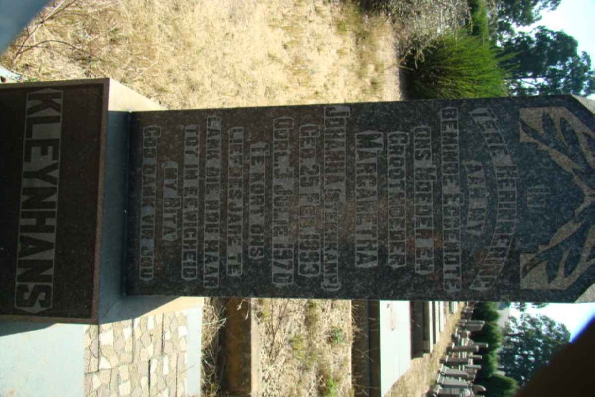 KLEYNHANS Margaretha Johanna nee STEENKAMP 1893-1970