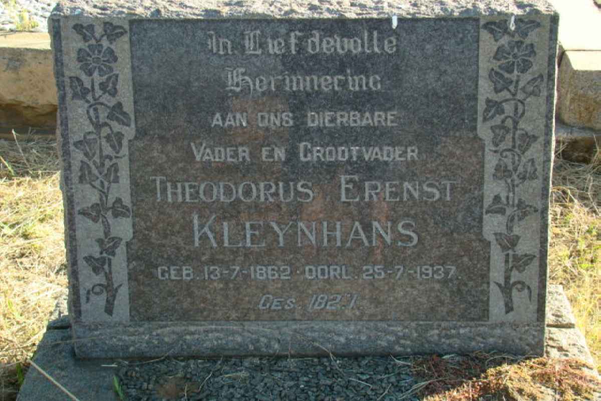 KLEYNHANS Theodorus Erenst 1862-1937