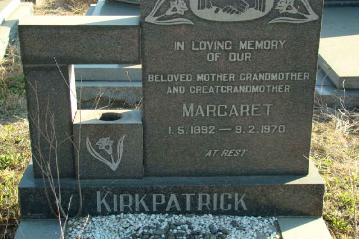 KIRKPATRICK  Margaret 1892-1970