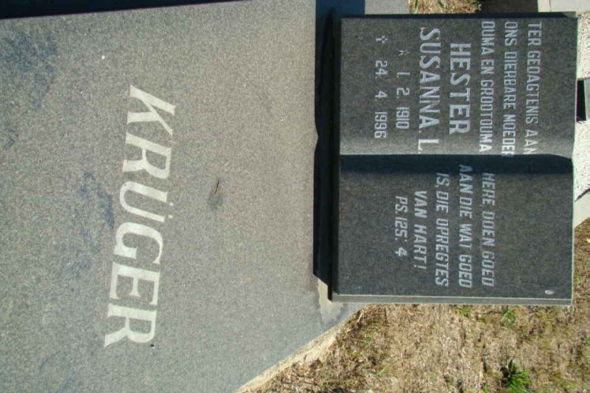 KRUGER Hester Susanna L. 1910-1996