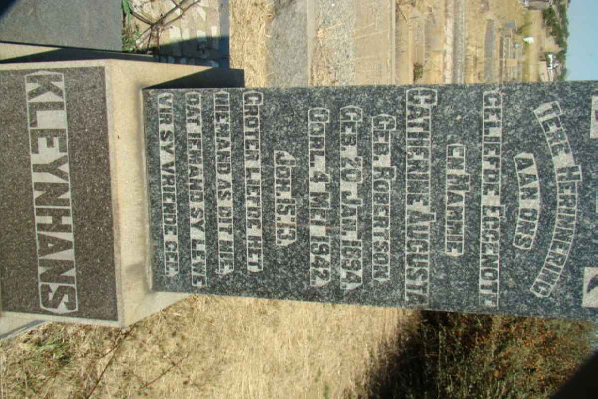 KLEYNHANS Catherine Augusta nee ROBERTSON 1894-1942
