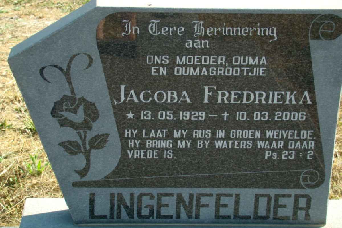 LINGENFELDER Jacoba Fredrieka 1929-2006