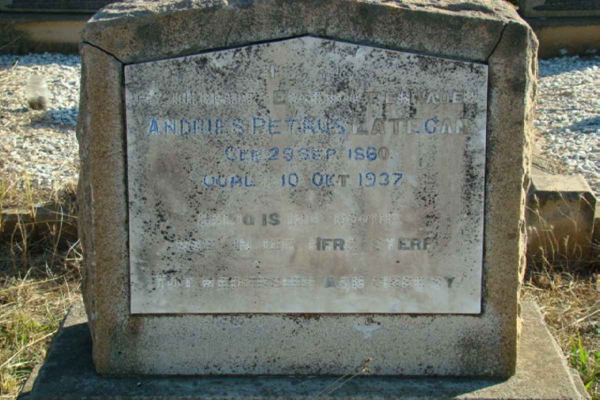 LATEGAN Andries Petrus 1860-1937