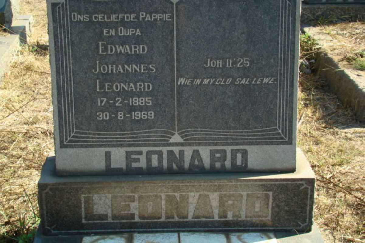 LEONARD Edward Johannes 1885-1969