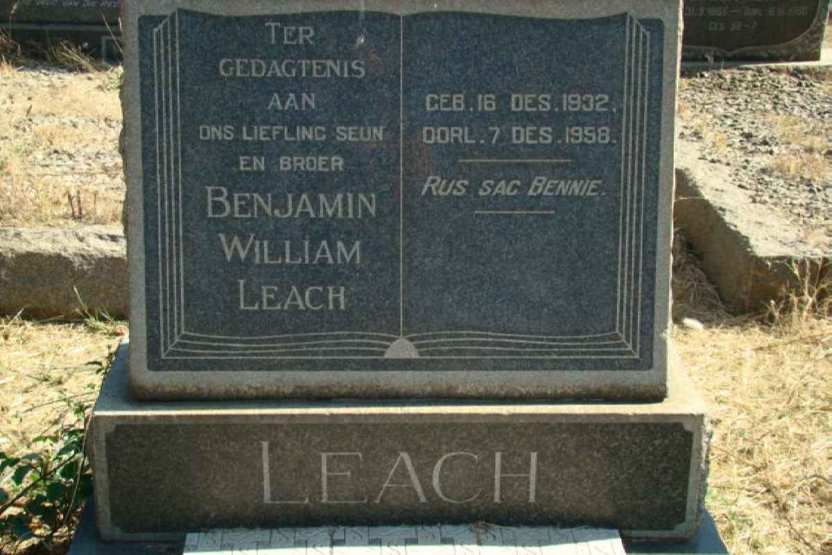 LEACH Benjamin William 1932-1958