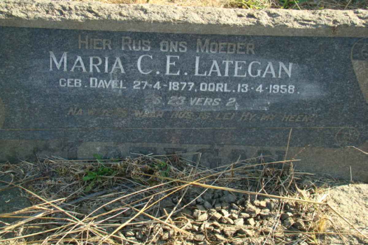 LATEGAN Maria C.E. nee DAVEL 1877-1958