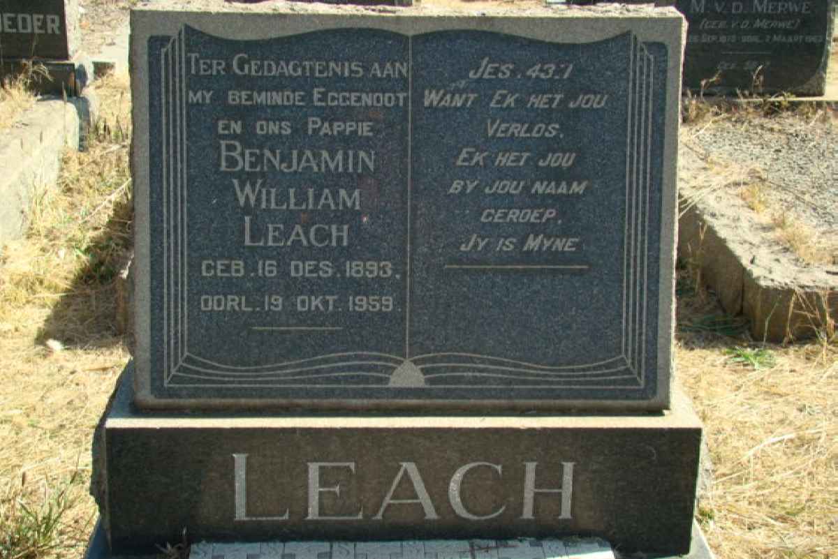 LEACH Benjamin William 1893-1959