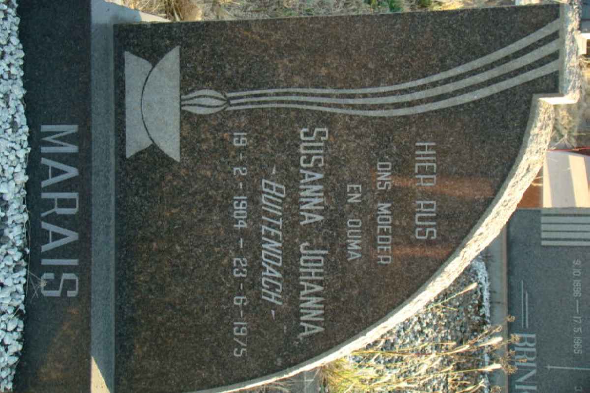 MARAIS Susanna Johanna nee BUITENDACH 1904-1975