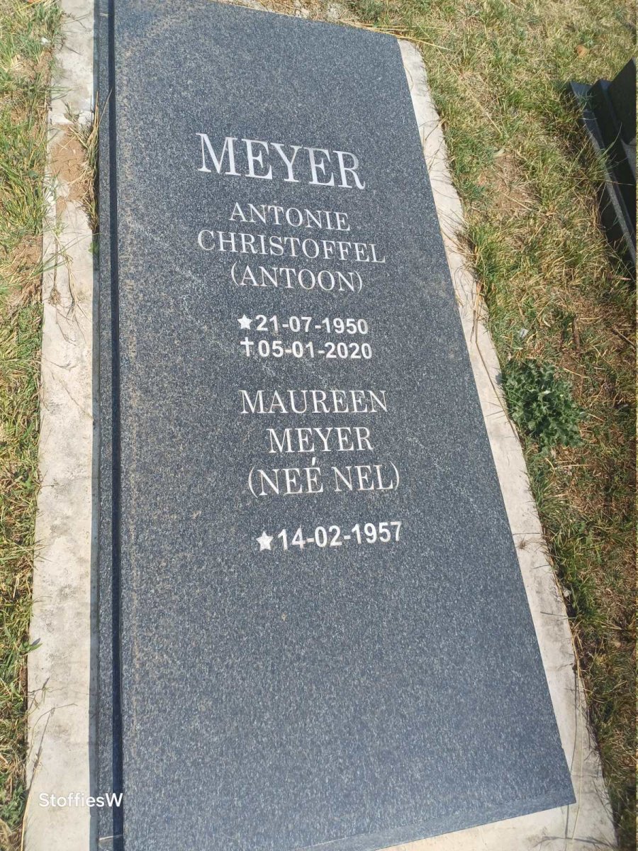 MEYER Antonie Christoffel 1950-2020 & Maureen NEL 1957-