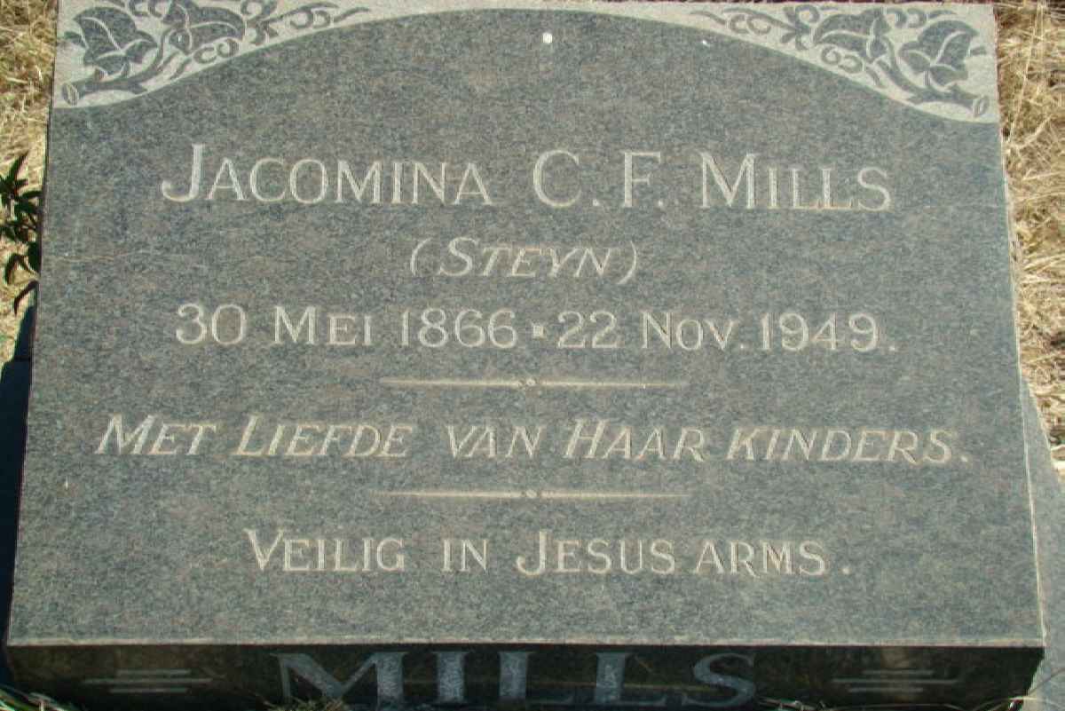 MILLS Jacomina C.F. nee STEYN 1866-1949