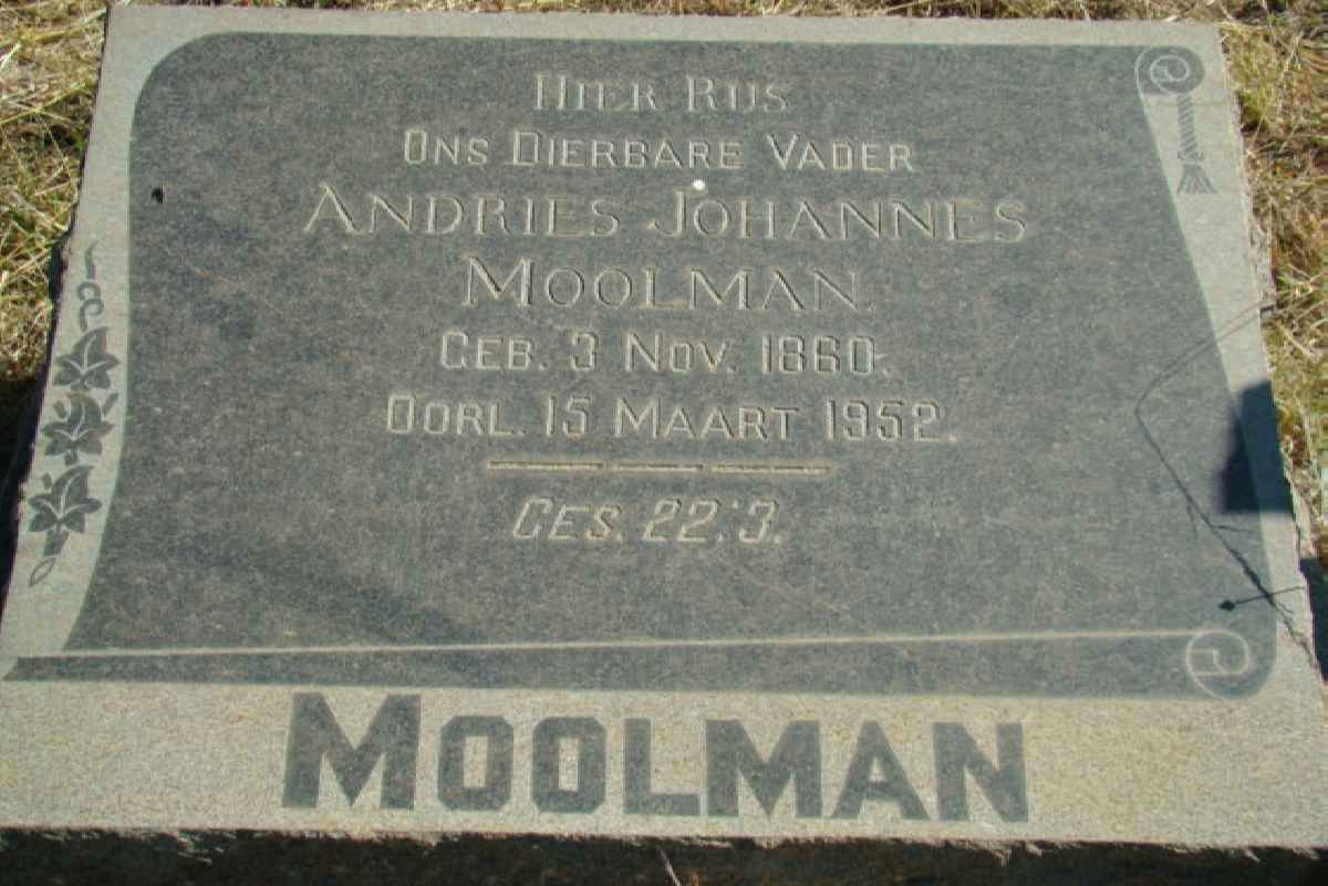 MOOLMAN Andries Johannes 1860-1952
