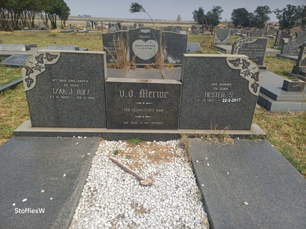 MERWE Izak J., v.d. 1909-1982 & Hester S. 1917-2017