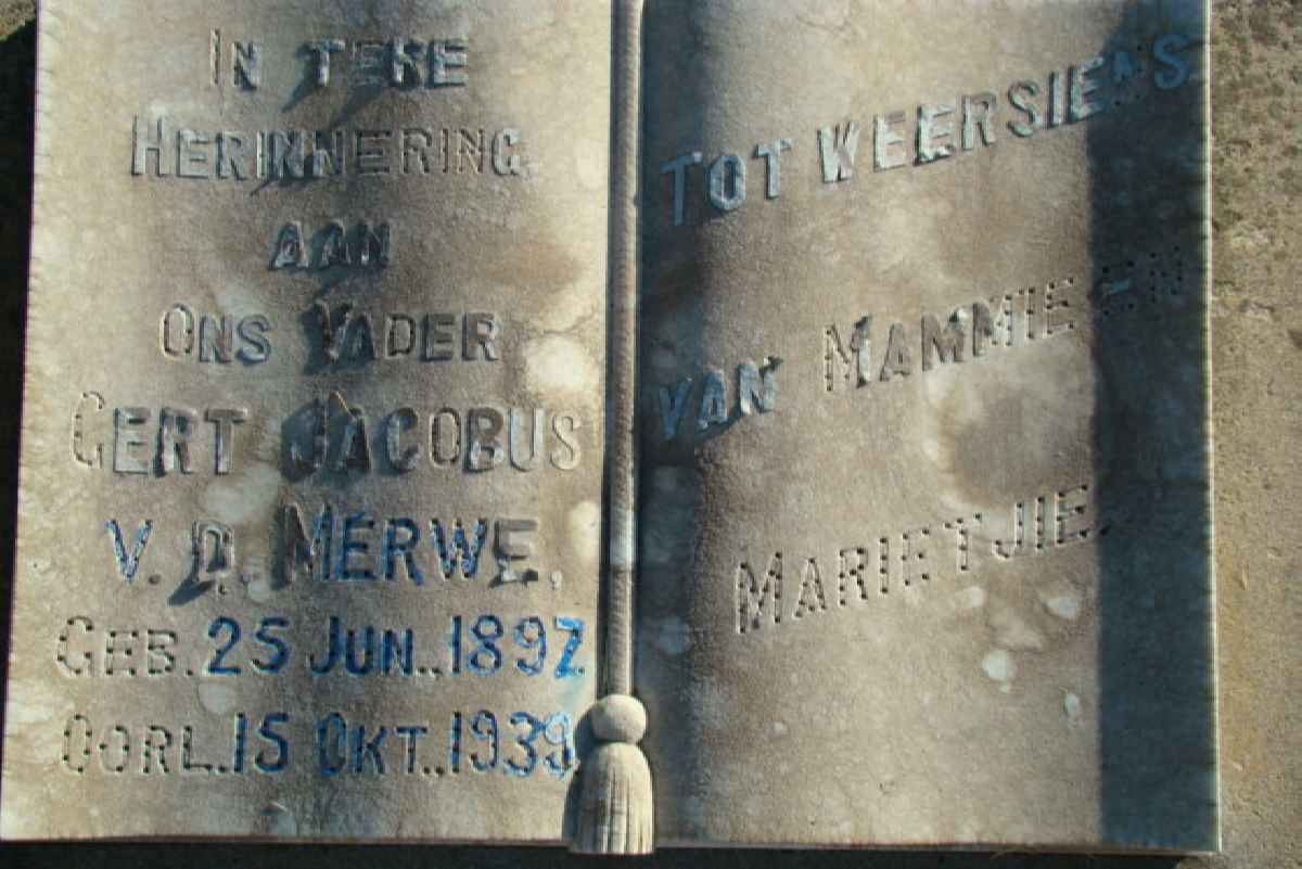 MERWE Gert Jacobus, van der 1897-1939