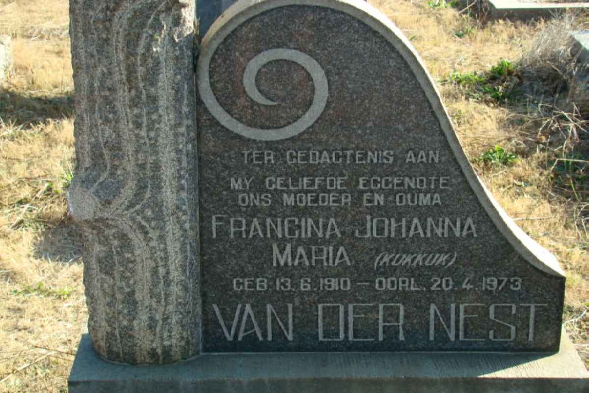 NEST Francina Johanna Maria, van der nee KUKKUK 1910-1973