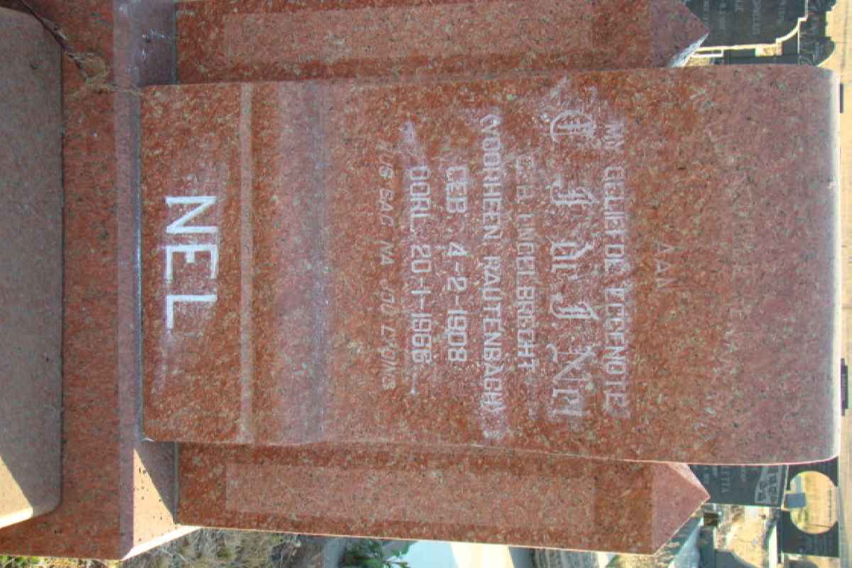 NEL C.J.J., voorheen RAUTENBACH nee ENGELBRECHT 1908-1966