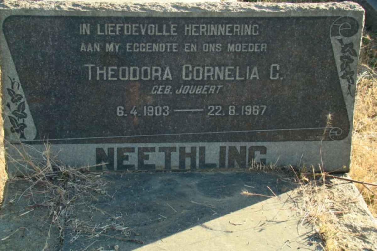 NEETHLING Theodora Cornelia C. nee JOUBERT 1903-1967