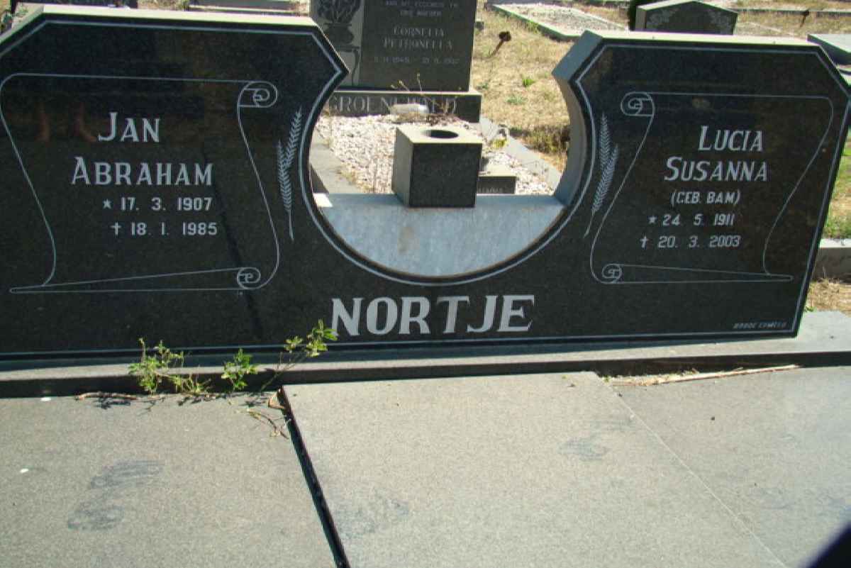 NORTJE Jan Abraham 1907-1985 &amp; Lucia Susanna BAM 1911-2003