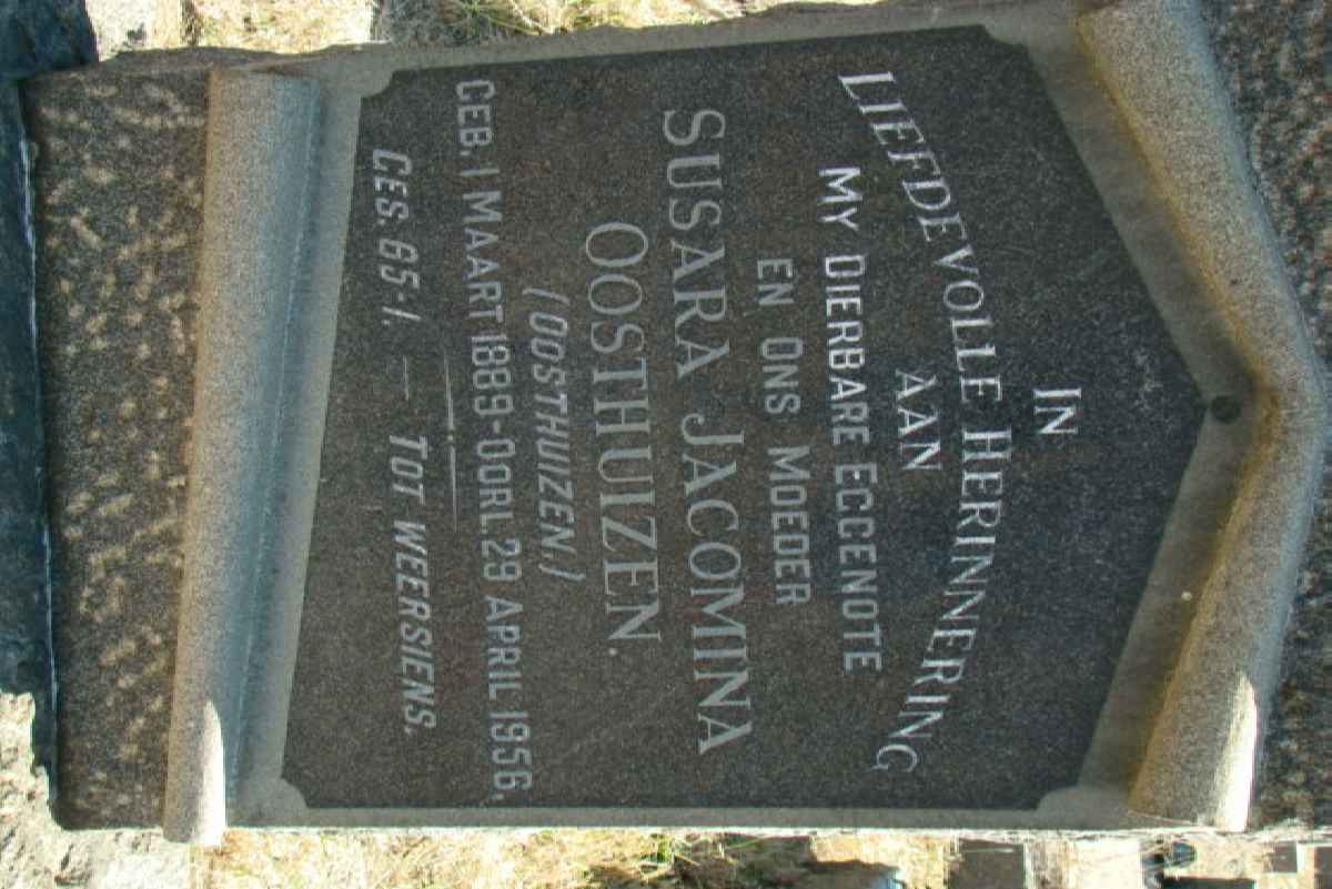 OOSTHUIZEN Susara Jacomina nee OOSTHUIZEN 1889-1956