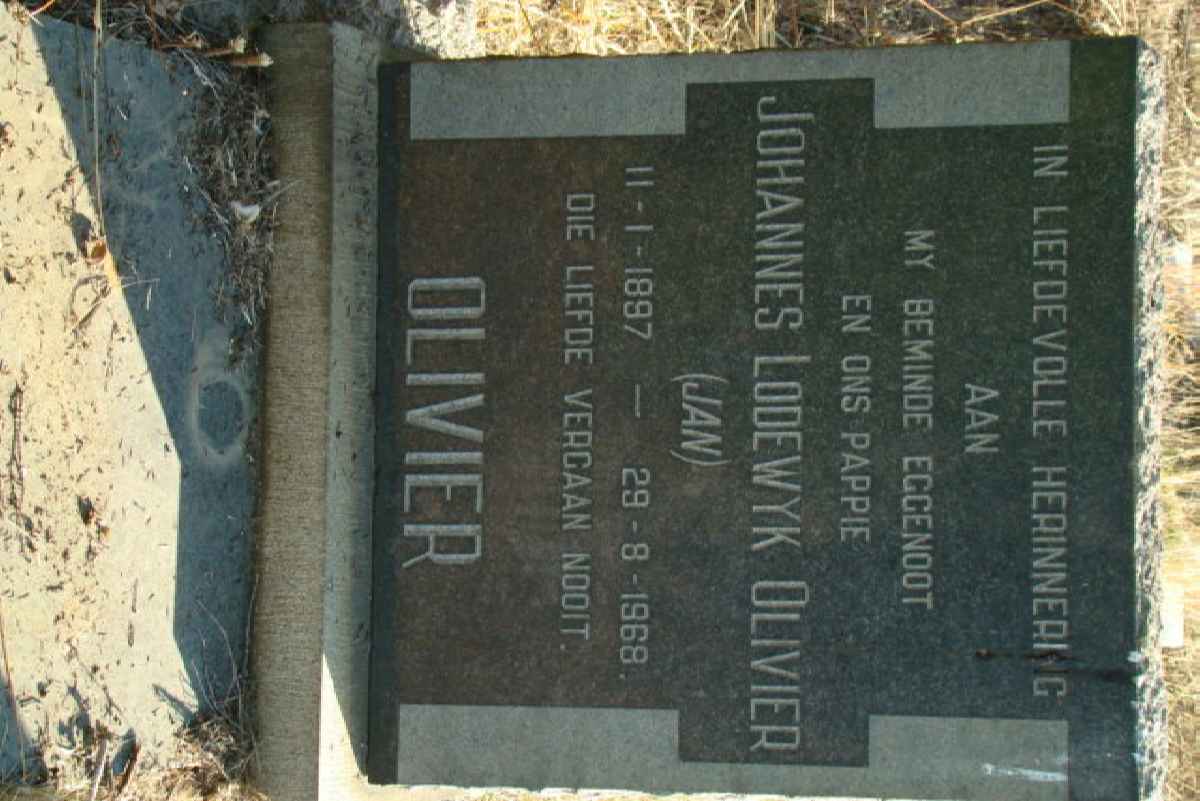 OLIVIER Johannes Lodewyk 1897-1968