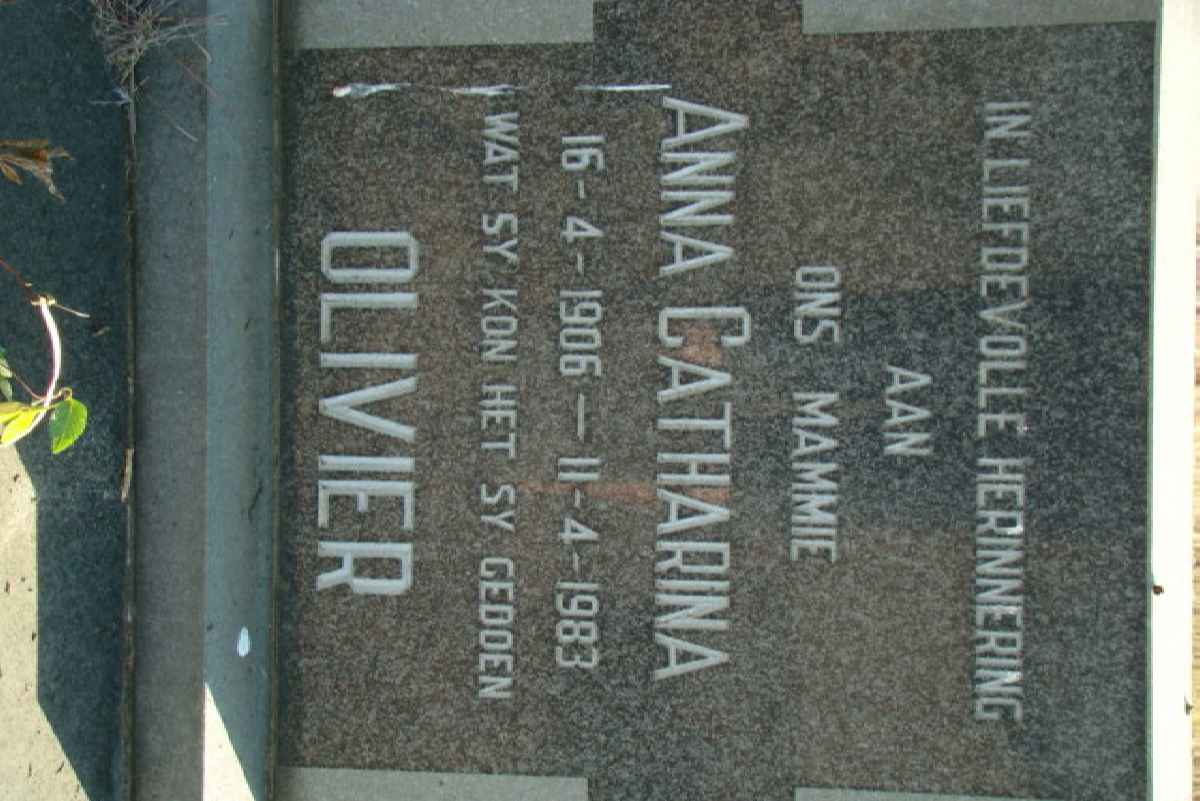 OLIVIER Anna Catharina 1906-1983