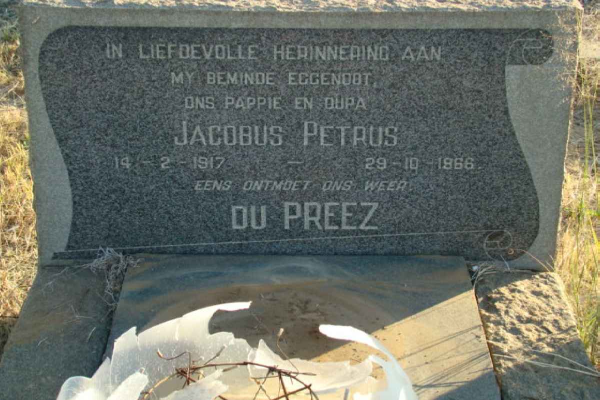 PREEZ Jacobus Petrus, du 1917-1966