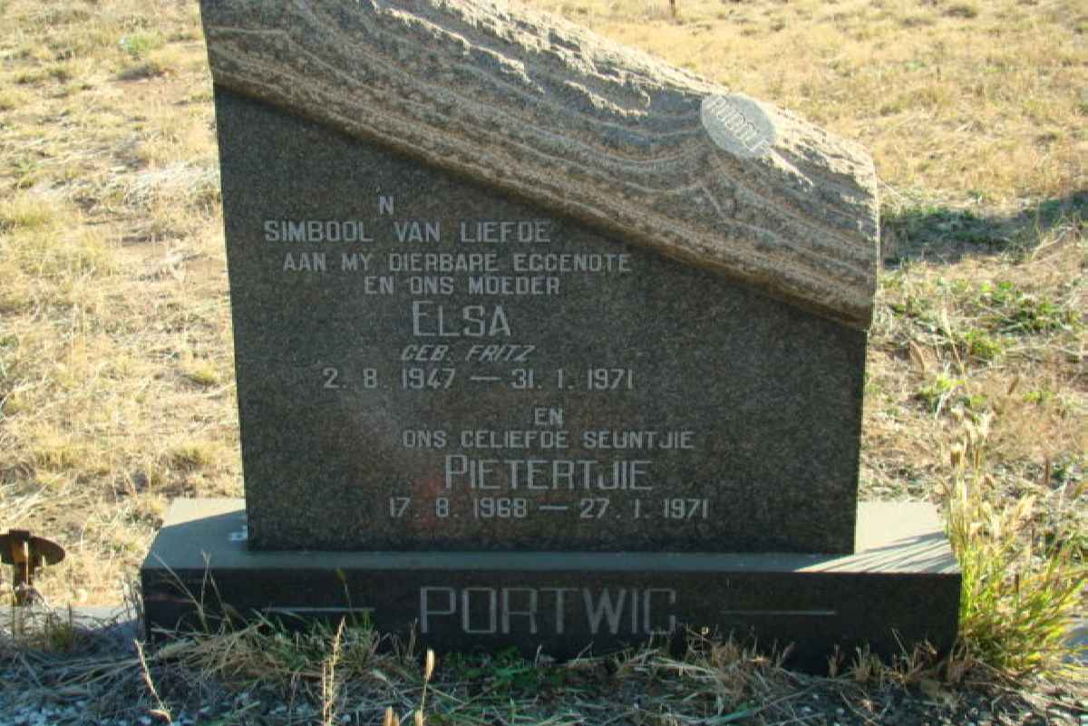 PORTWIG Elsa nee FRITZ 1947-1941 :: PORTWIG Pietertjie 1968-1971